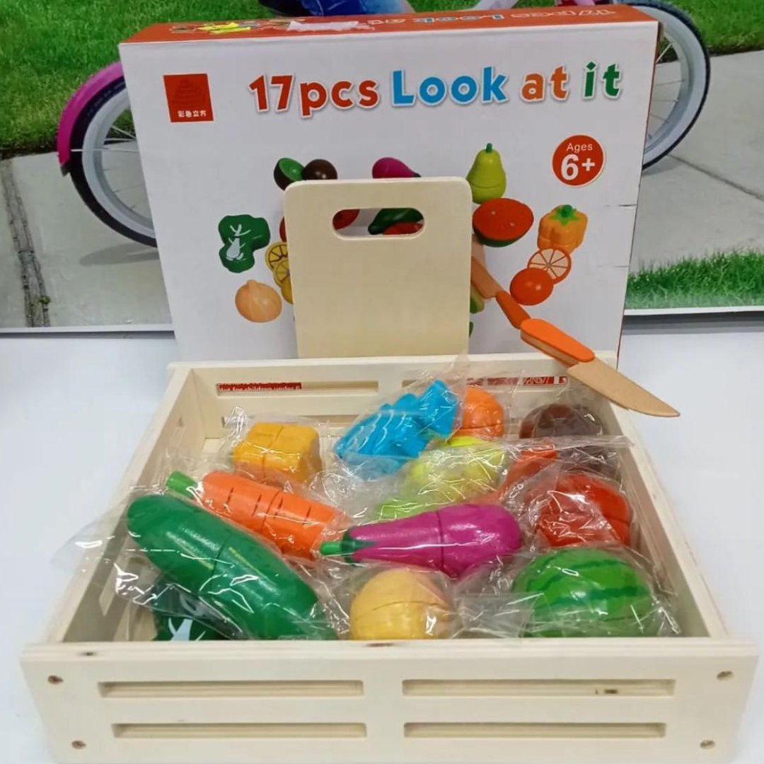 Wooden Magnetic Cutting Fruit & Vegetable Pretend Play Kitchen and Early Education - MyLittleTales