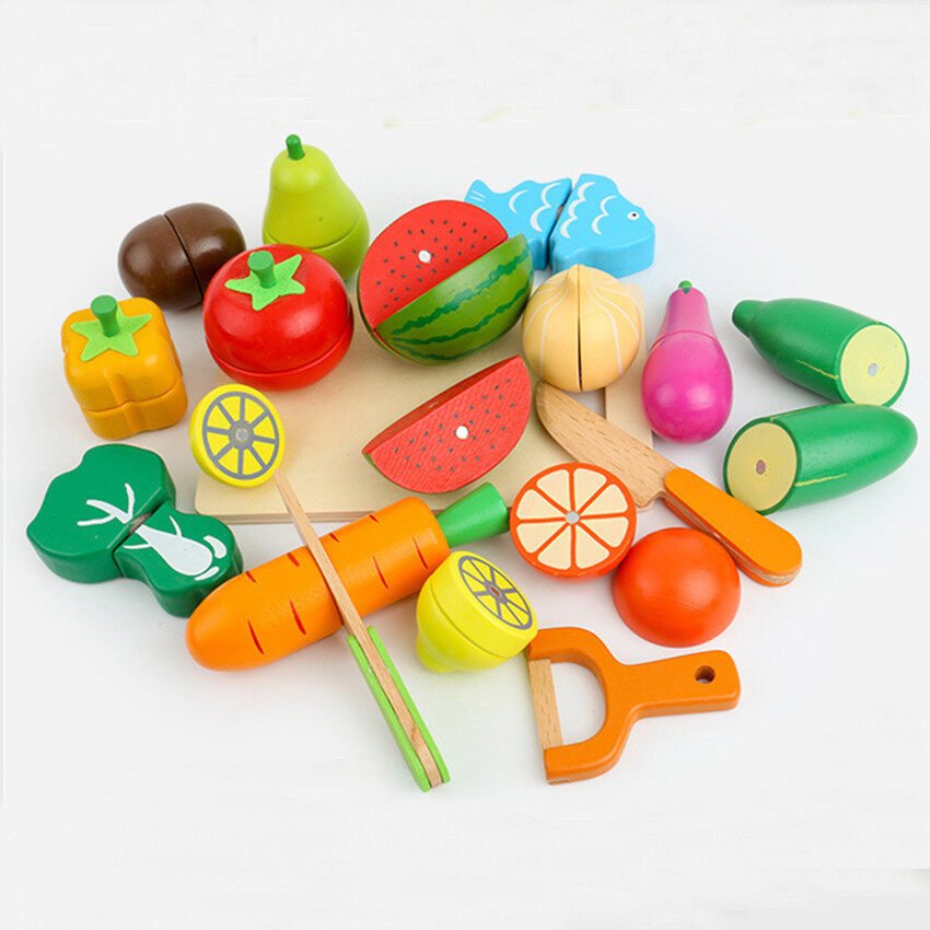 Wooden Magnetic Cutting Fruit Vegetable Pretend Play Kitchen and Early Education MyLittleTales