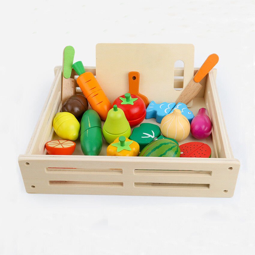 Wooden Magnetic Cutting Fruit & Vegetable Pretend Play Kitchen and Early Education - MyLittleTales