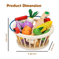 Wooden Magnetic Cutting Vegetable Basket - 14 pc set - MyLittleTales