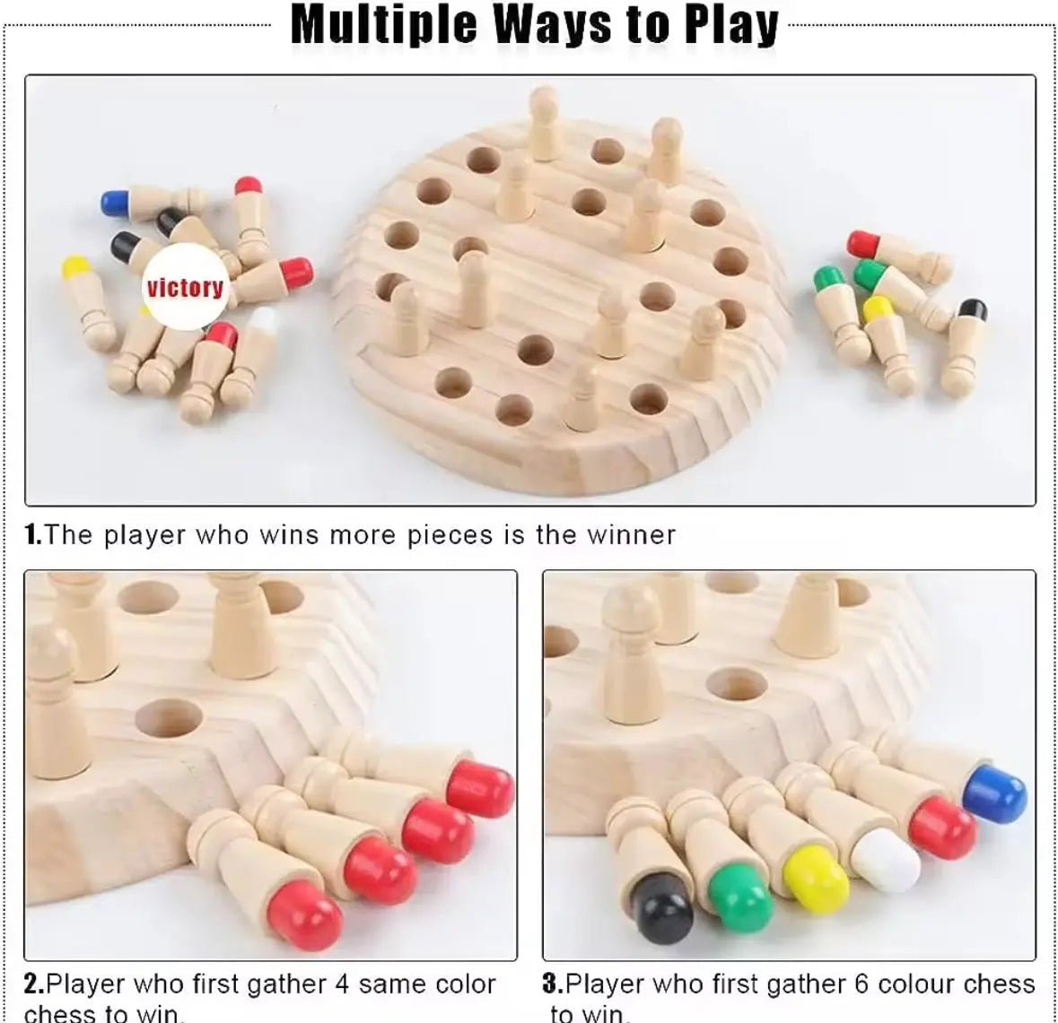 Wooden Memory Match Stick Chess Board Game - Logic Braintease Toys for Boys And Girls special - MyLittleTales