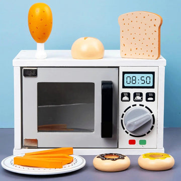 Wooden Microwave Oven kitchen Baking Parent - child Interactive - MyLittleTales