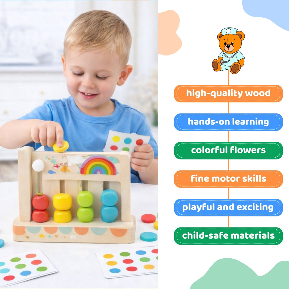 Wooden Mobile 4 Color Puzzle Board Game - MyLittleTales