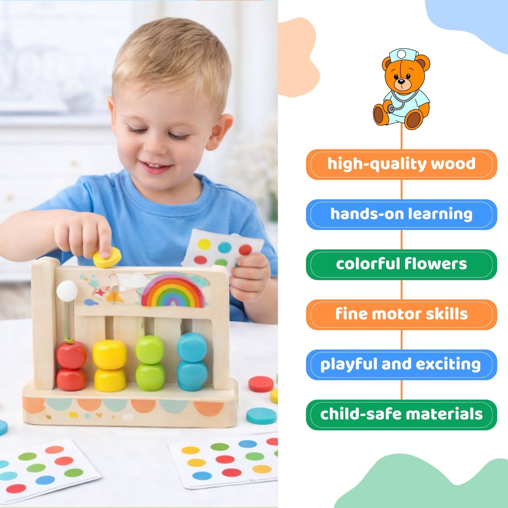 Wooden Mobile 4 Color Puzzle Board Game - MyLittleTales