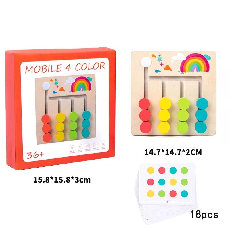 Wooden Mobile 4 Color Puzzle Board Game - MyLittleTales