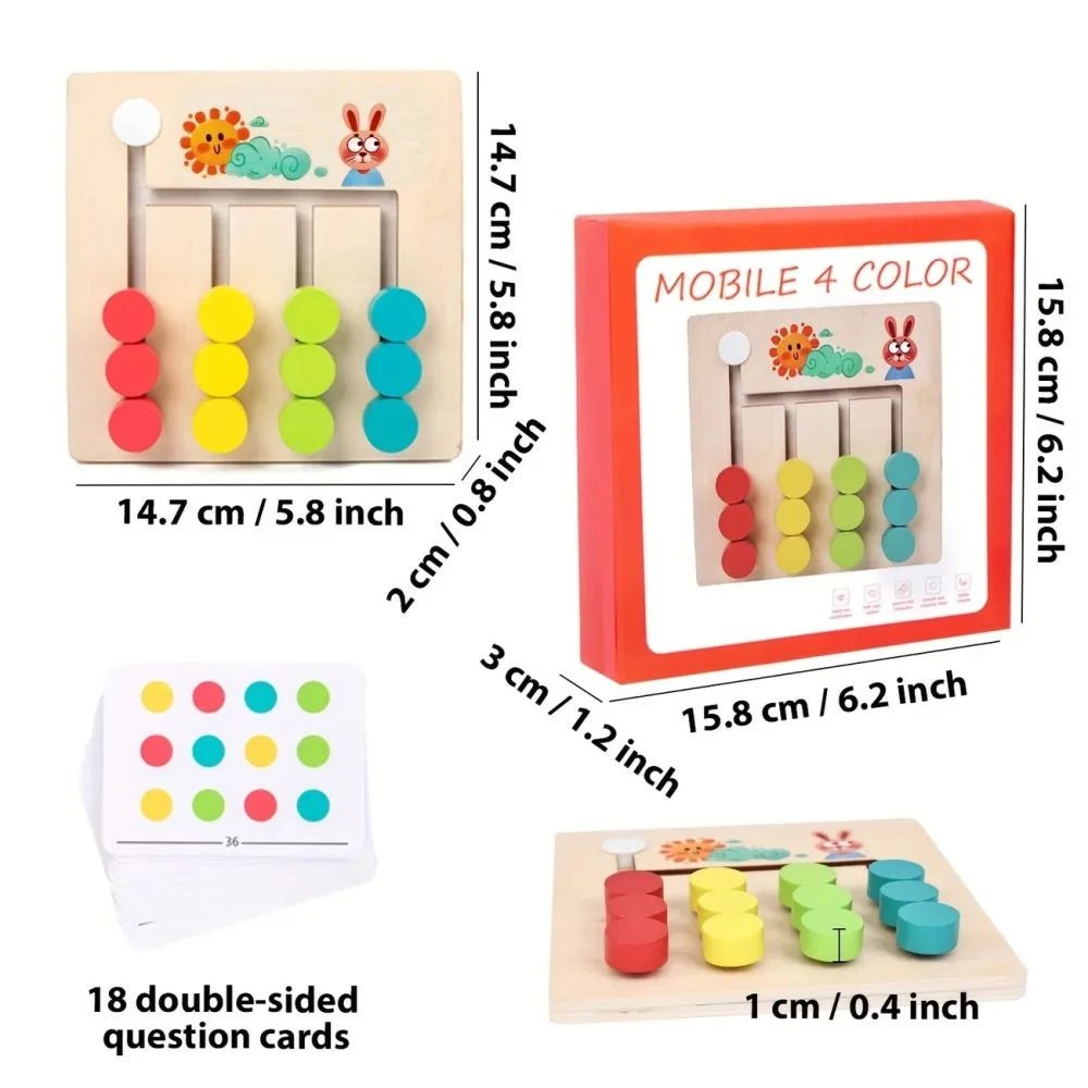 Wooden Mobile 4 Color Puzzle Board Game - MyLittleTales