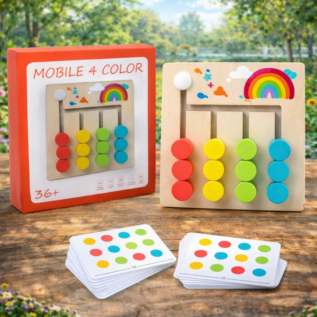 Wooden Mobile 4 Color Puzzle Board Game - MyLittleTales