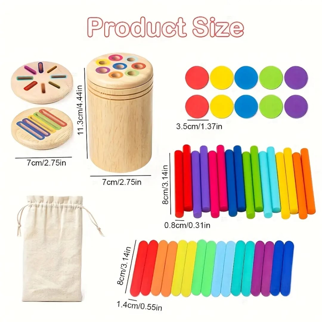Wooden Montenssori Color & Shape Matching & Sorting Toy Set - MyLittleTales