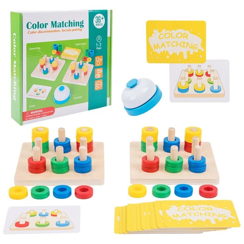 Wooden Montessori Color & Shape Sorting Toy – Educational Wooden Cognitive Board Game for Kids - MyLittleTales