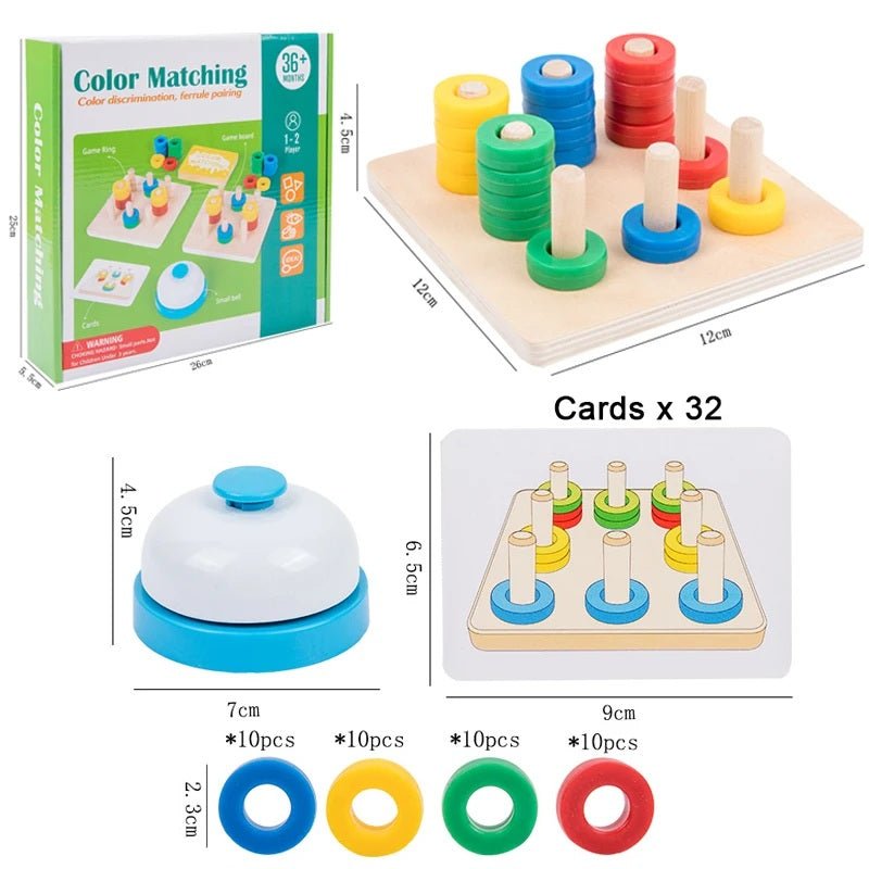 Wooden Montessori Color & Shape Sorting Toy – Educational Wooden Cognitive Board Game for Kids - MyLittleTales