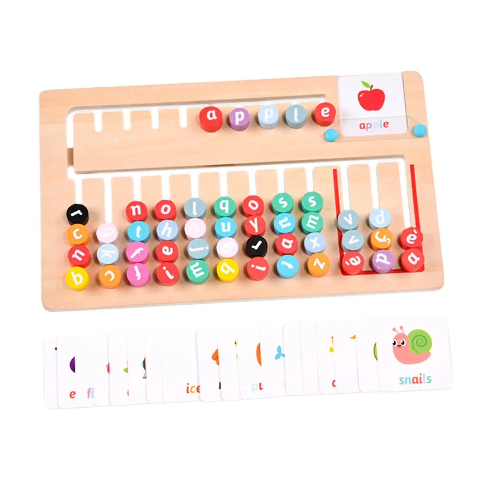 Wooden Montessori Spelling Game Learning Puzzle Travel Toys - MyLittleTales