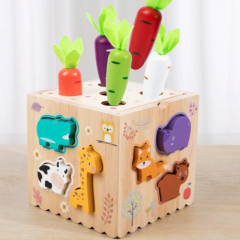 Wooden Multifunctional Montessori 8 in 1 ball knocking animal matching fishing intelligence - MyLittleTales