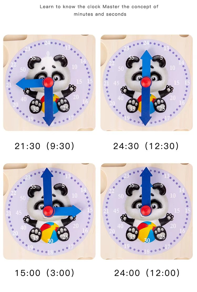Wooden Number Counting Clock - MyLittleTales