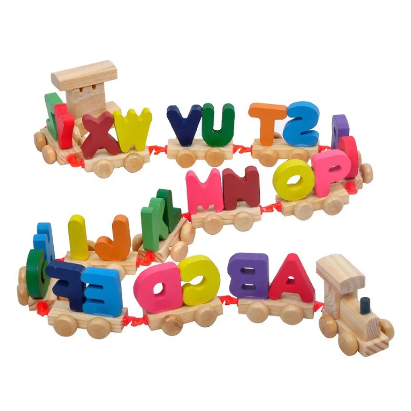 Wooden Pair ABCD Train - A to Z Train Alphabet Train Toy - MyLittleTales