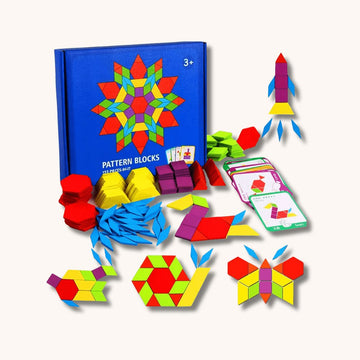 Wooden Pattern Block Geometric Shape Puzzle Early Education - MyLittleTales