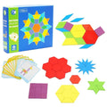 Wooden Pattern Block Geometric Shape Puzzle Early Education - MyLittleTales