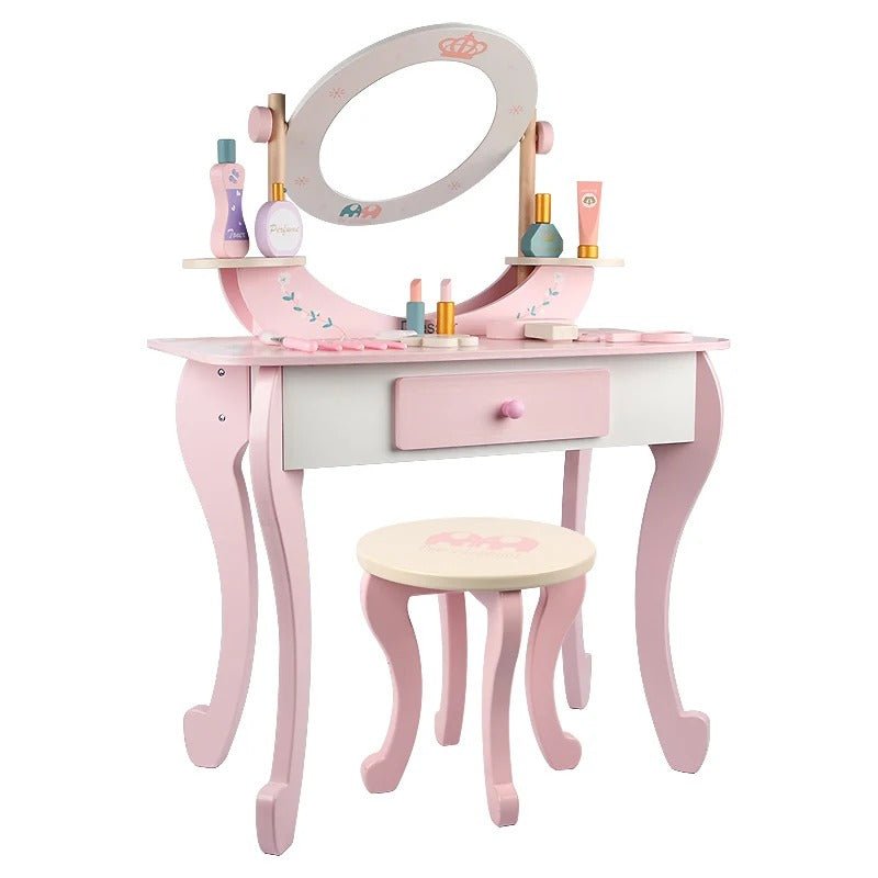 Wooden Pink Dresser, Simulation dresser mirror girl birthday gift - MyLittleTales