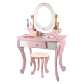 Wooden Pink Dresser, Simulation dresser mirror girl birthday gift - MyLittleTales