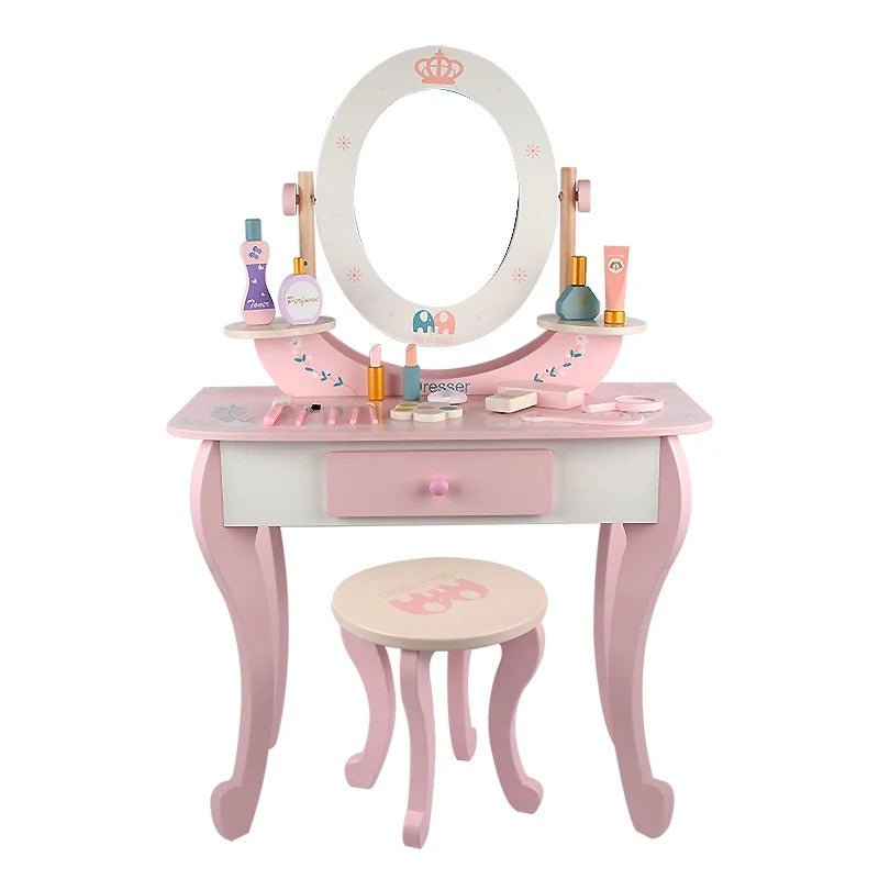 Wooden Pink Dresser, Simulation dresser mirror girl birthday gift - MyLittleTales