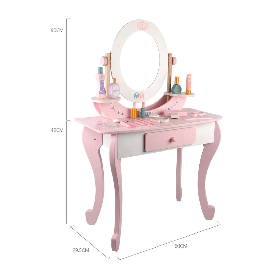 Wooden Pink Dresser, Simulation dresser mirror girl birthday gift - MyLittleTales