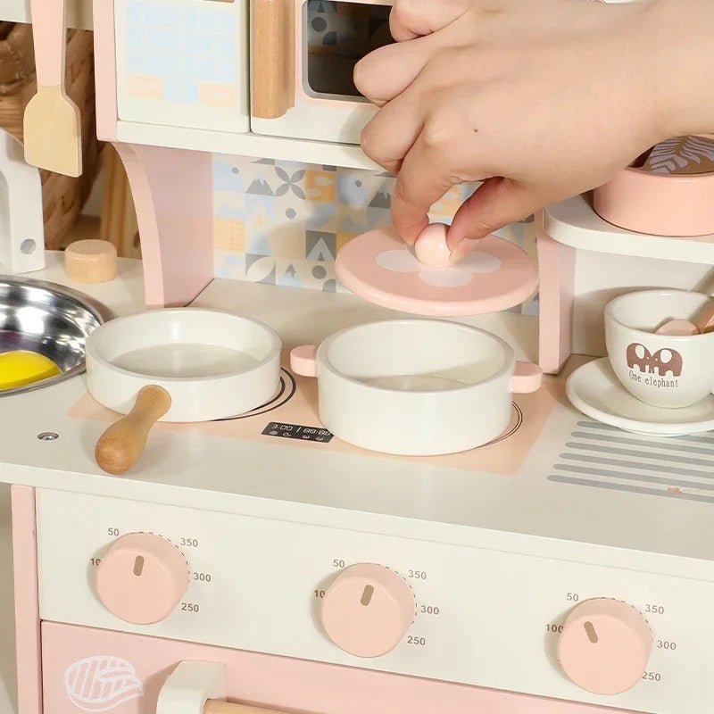 Wooden Premium Kitchen Playset with Coffee Maker Food Kitchen Accessories Cooking Set, Toddler Play Kitchen - MyLittleTales