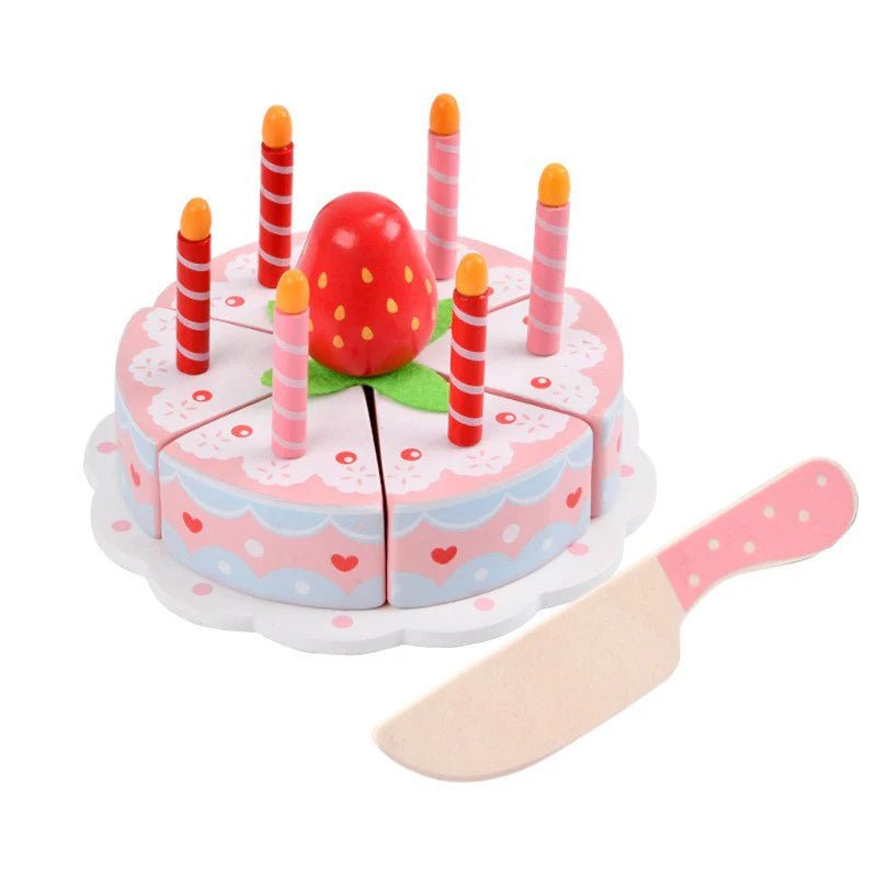 Wooden Princess Birthday Cake Toy Play Food Cake Toy Pretend Play for Kids - MyLittleTales