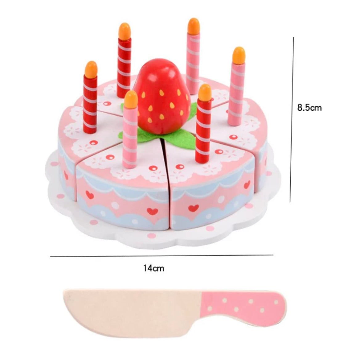 Wooden Princess Birthday Cake Toy Play Food Cake Toy Pretend Play for Kids - MyLittleTales