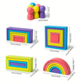 Wooden Rainbow Building Block Assembly Toy - MyLittleTales