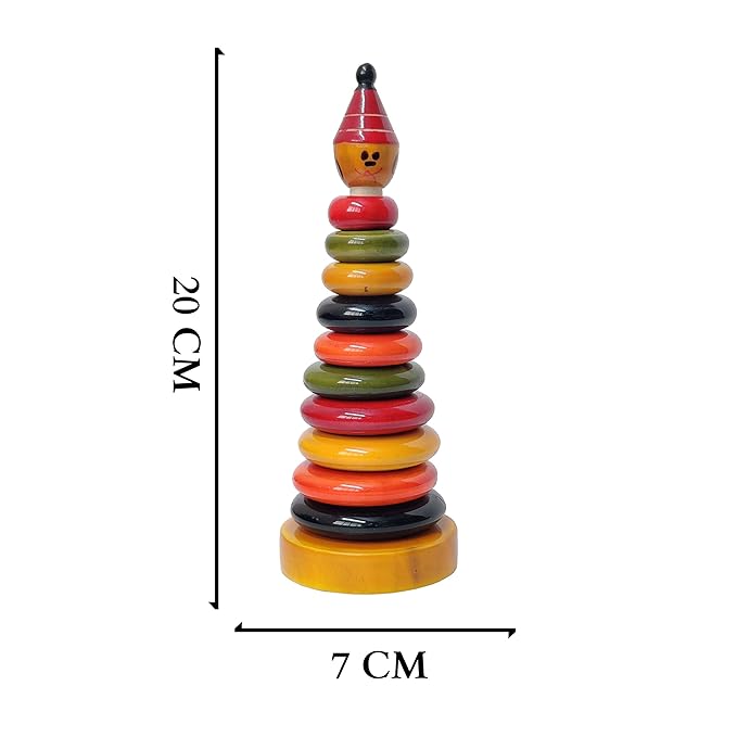 Wooden Rainbow Stacking Ring Tower - Big - MyLittleTales