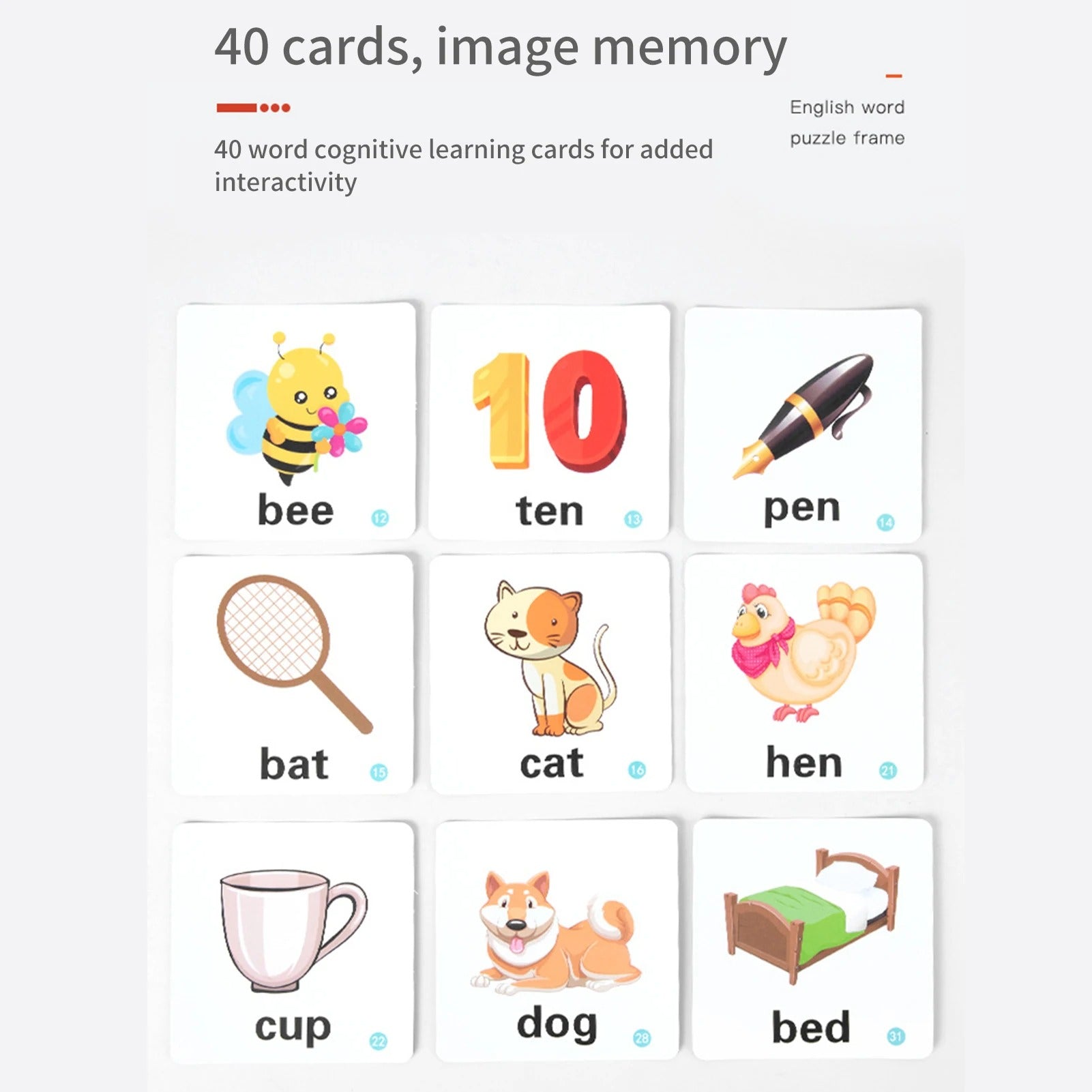 Wooden Reading Blocks Word Cognitive Pairing - Rotating Letter Puzzles For Kids Spelling Game - MyLittleTales
