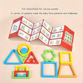 Wooden Shapes Puzzle Learning Toy, 9 Geometric Colorful Shapes - MyLittleTales