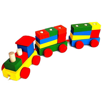 Wooden Shapes Puzzle Train Set - MyLittleTales