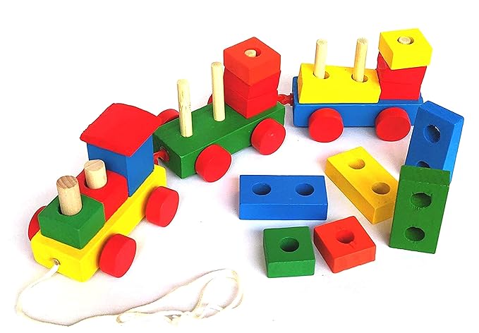 Wooden Shapes Puzzle Train Set - MyLittleTales