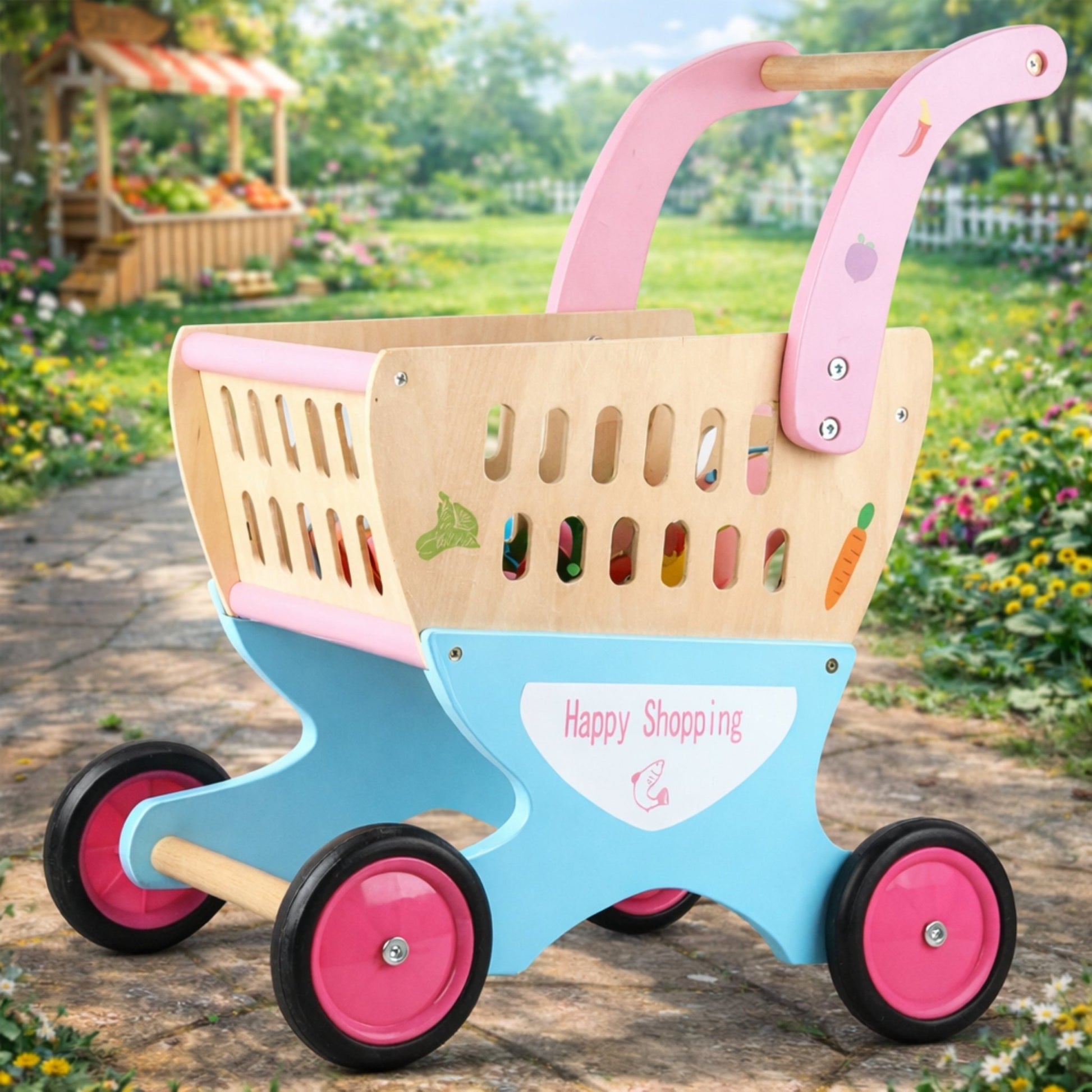 Wooden Shopping Cart | Children Shopping Cart - MyLittleTales