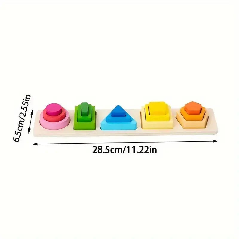 Wooden Sorting And Stacking Toys, Shapes stacker, Color Recognition Shape Sorting, Educational Learning Toys - MyLittleTales