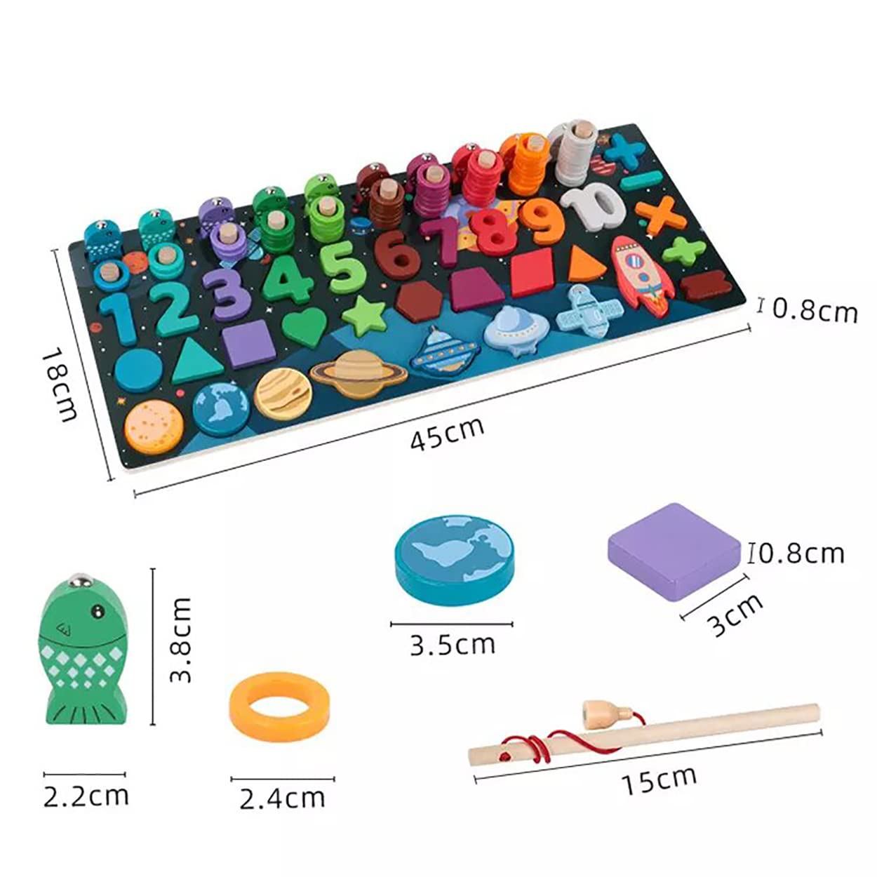 Wooden Space Solar System Wooden Educational Puzzle Toys Educational Board Games Fishing board - MyLittleTales