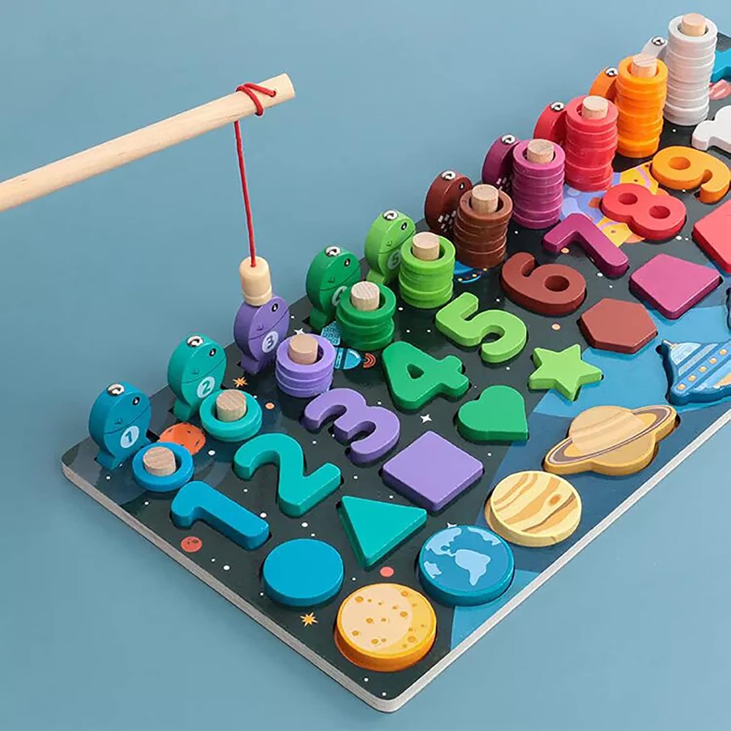 Wooden Space Solar System Wooden Educational Puzzle Toys Educational Board Games Fishing board - MyLittleTales