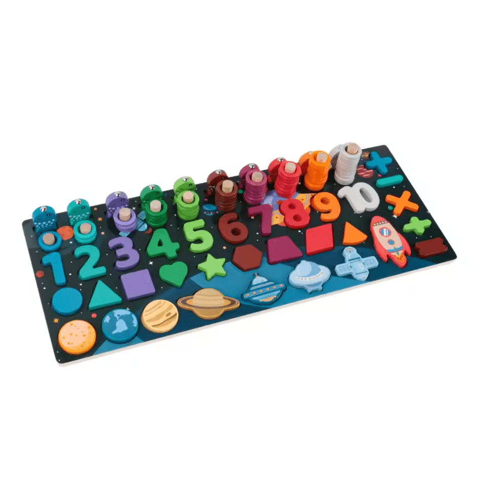 Wooden Space Solar System Wooden Educational Puzzle Toys Educational Board Games Fishing board - MyLittleTales