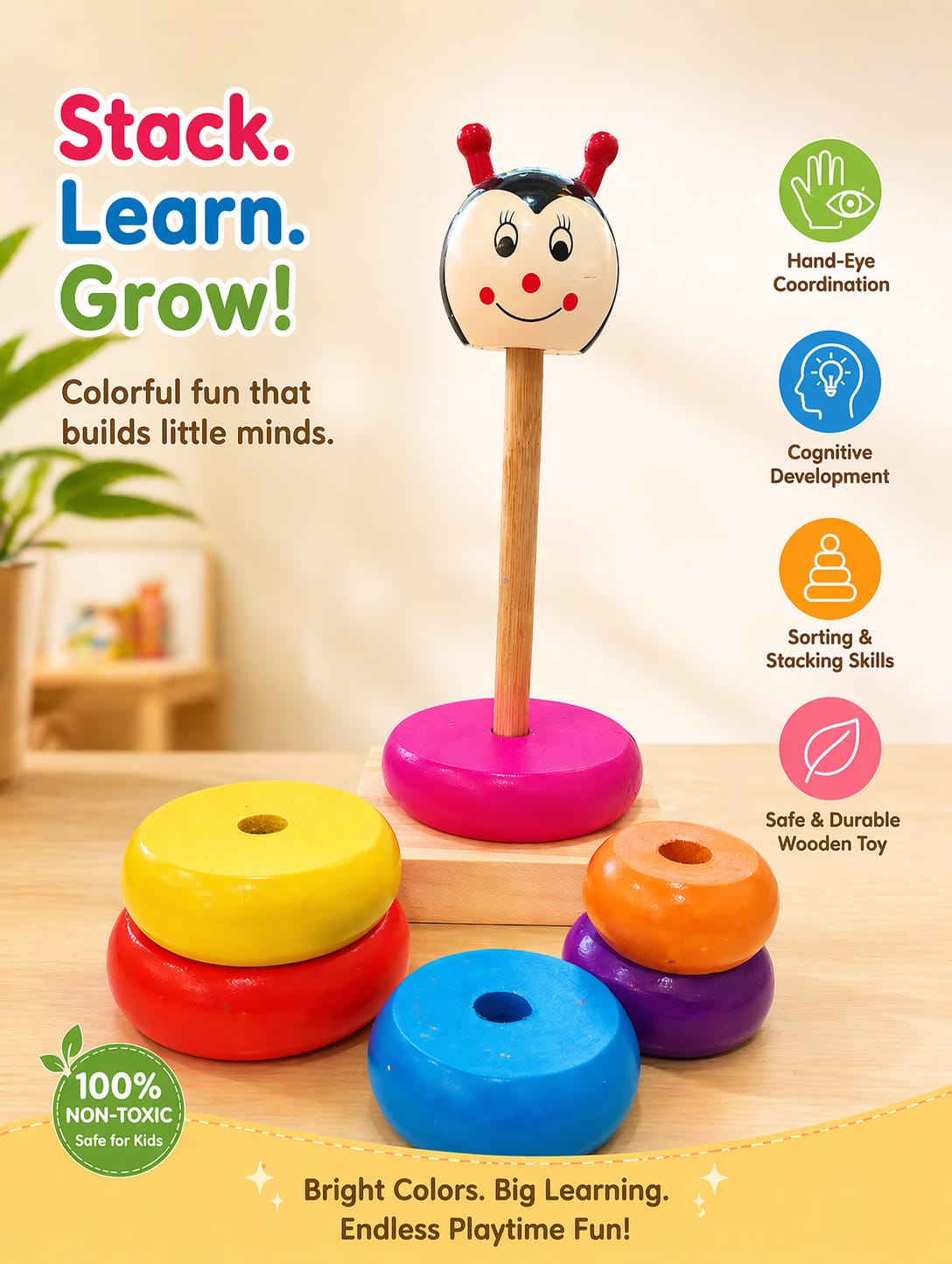 Wooden Stacking Tower - MyLittleTales