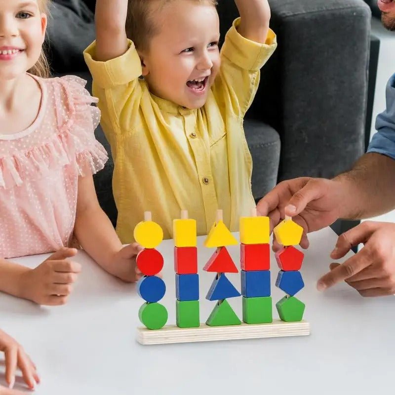 Wooden Stacking Toy Educational Beads Fine Motor Skills - MyLittleTales