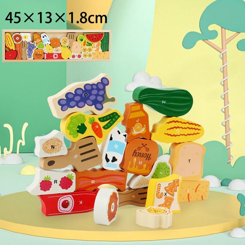 Wooden Stacking Toys Animals Blocks and Puzzles Toddlers Montessori Educational - MyLittleTales