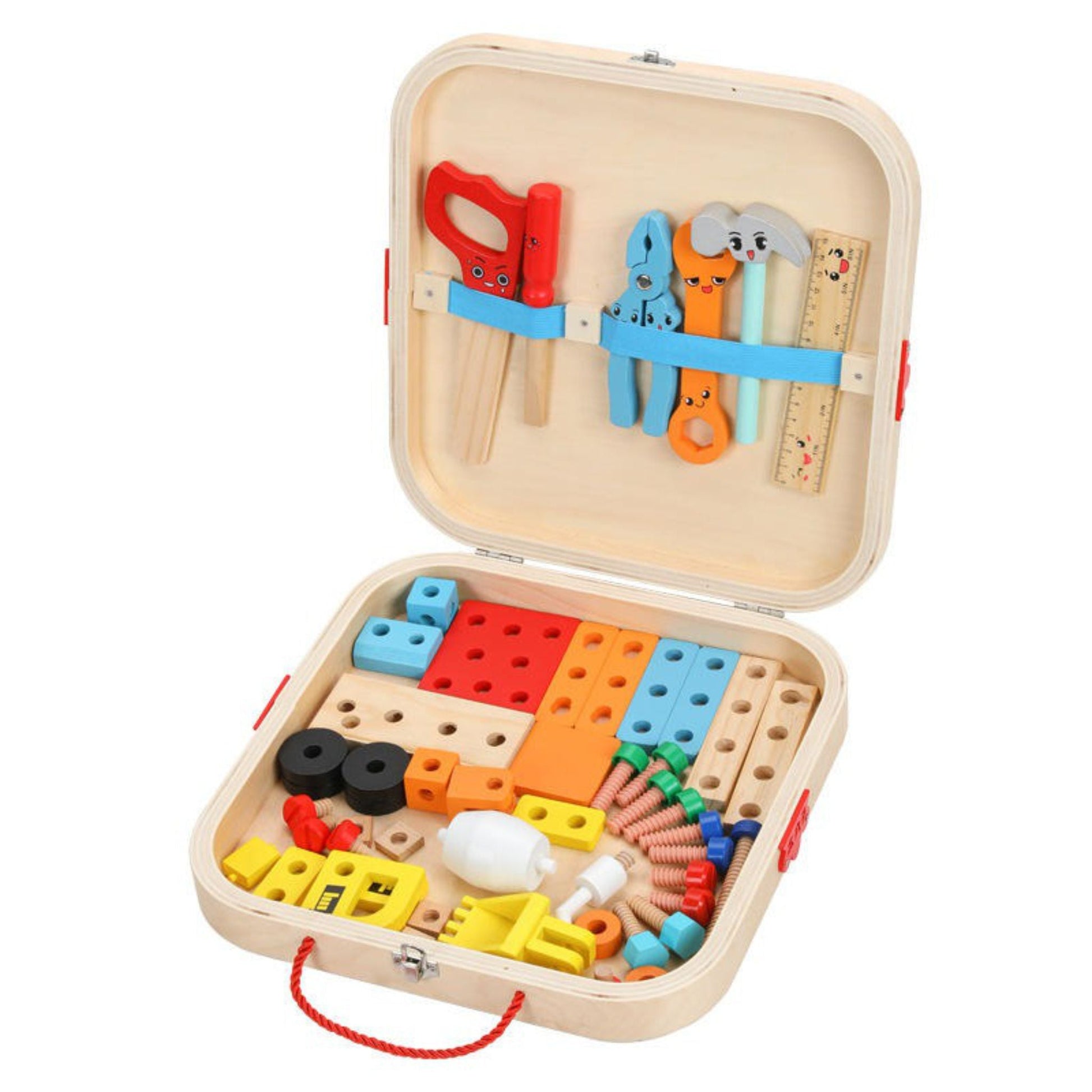 Wooden Tool Box, Montessori Educational STEM Toys, Construction Learning Toys for 3+ Years Kids, Set of 53 pcs, Child Safe Certified, Multi color - MyLittleTales
