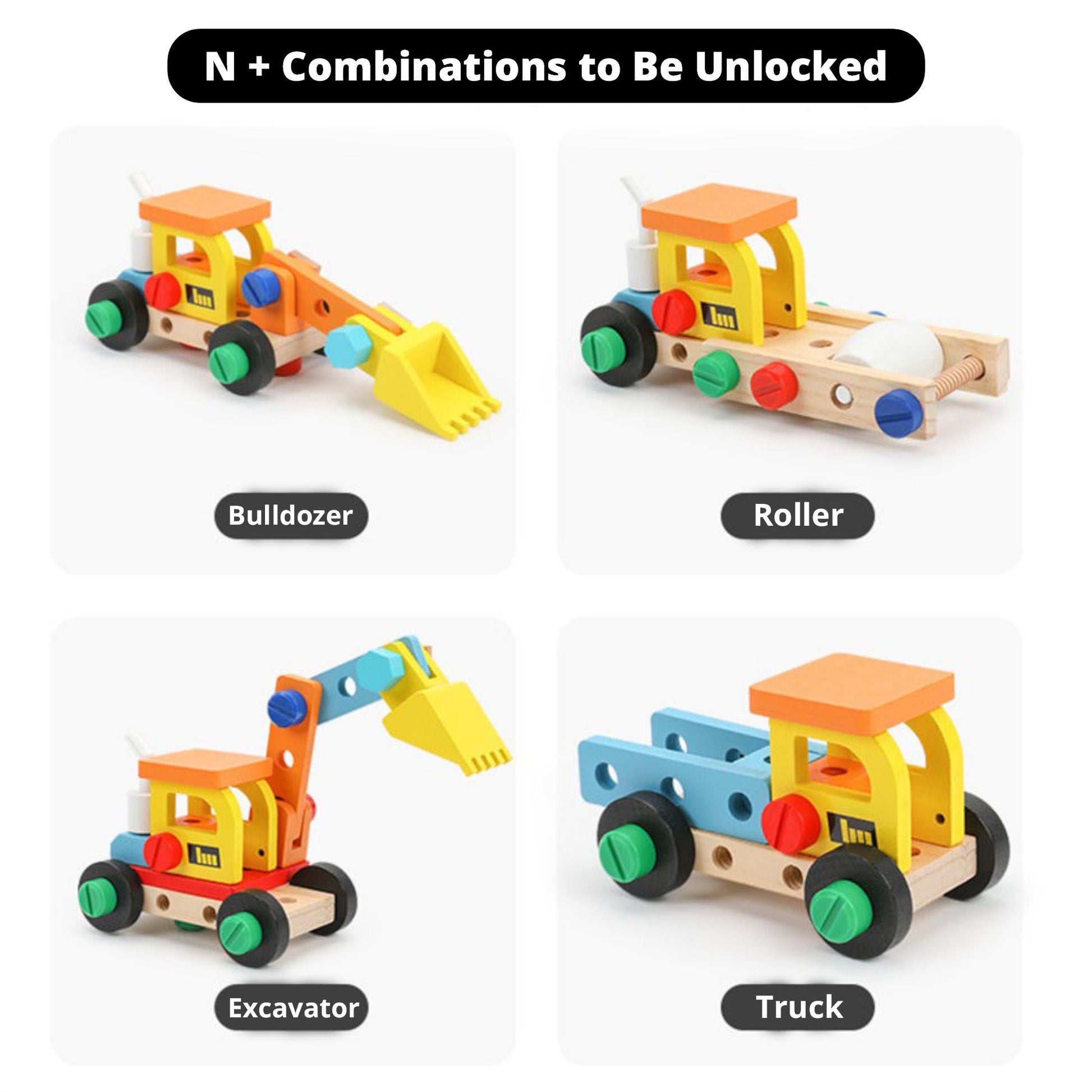 Wooden Tool Box, Montessori Educational STEM Toys, Construction Learning Toys for 3+ Years Kids, Set of 53 pcs, Child Safe Certified, Multi color - MyLittleTales