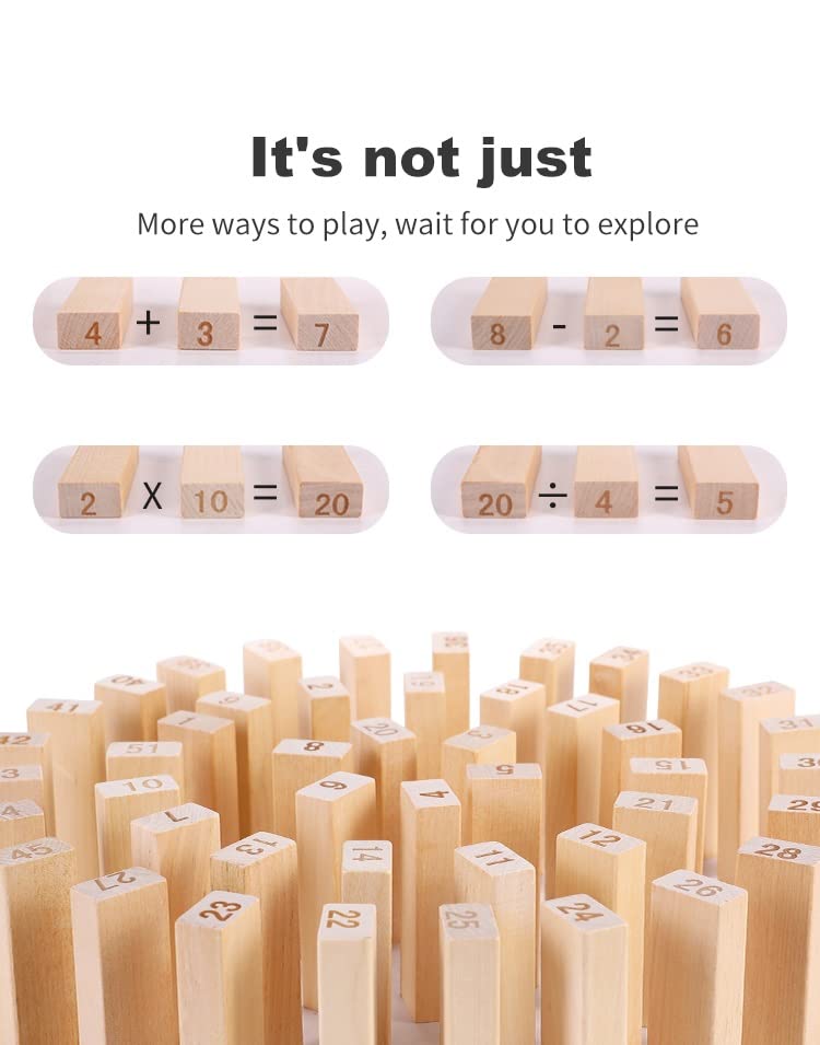 Wooden Tower Jenga / Zenga | Wood Balancing Blocks Montessori Toy - MyLittleTales