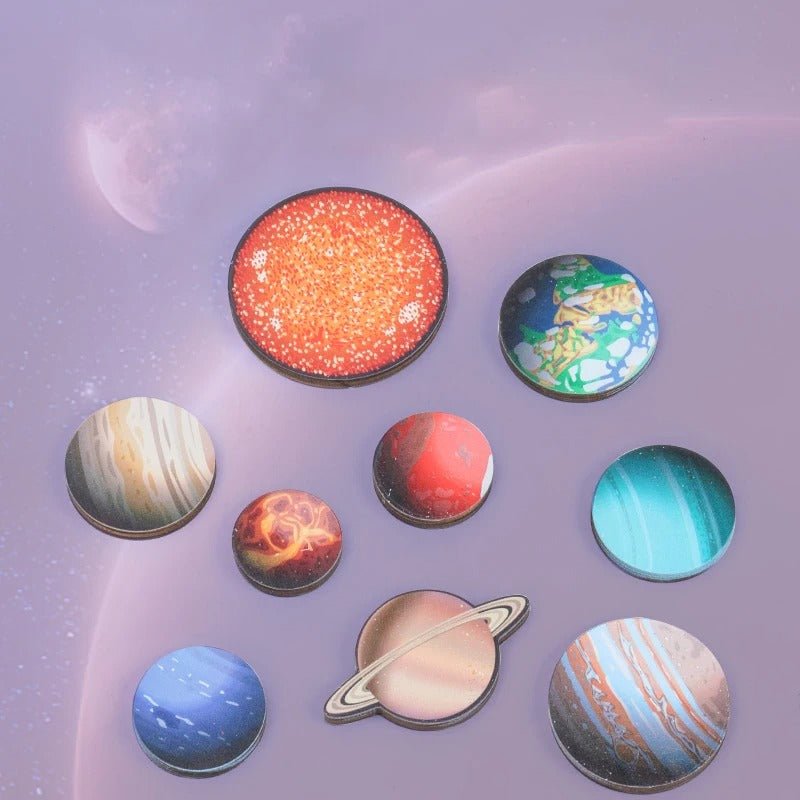 Wooden Universe Solar System Eight Planet Matching Educational Toy - MyLittleTales